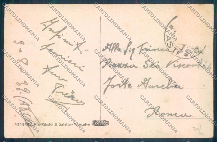 Asti Moncalvo Teatro cartolina ZB1705 – retro