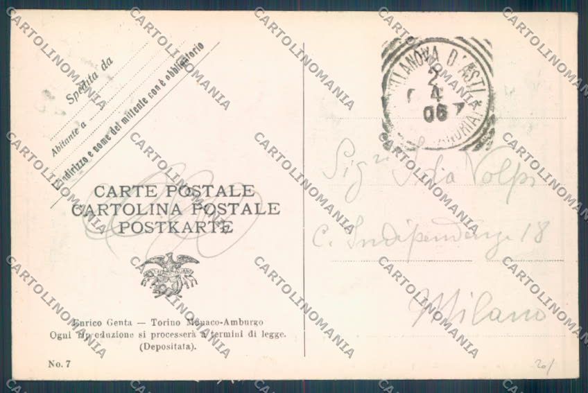 Asti Villanova Genta cartolina ZB1780 – retro