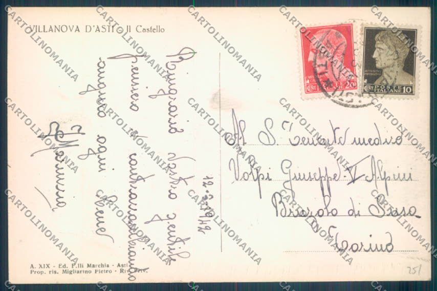 Asti Villanova Foto cartolina ZB1788 – retro
