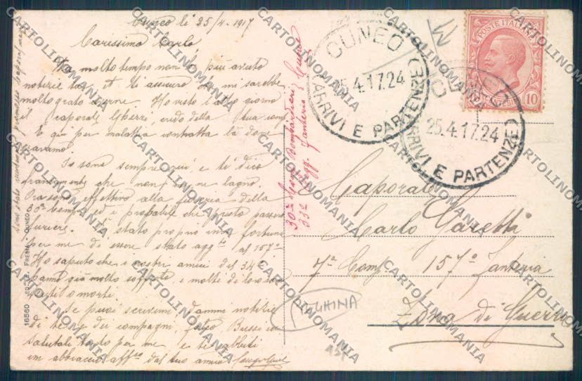 Cuneo Città Treno PIEGHINA cartolina ZB1859 – retro
