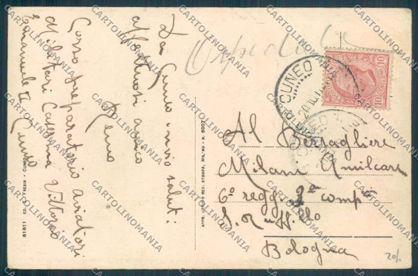 Cuneo Città cartolina ZB1881 – retro