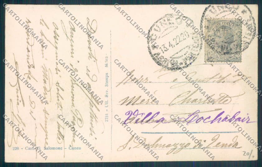 Cuneo Città cartolina ZB1899 – retro