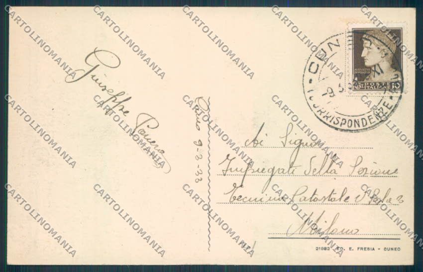 Cuneo Città cartolina ZB1909 – retro