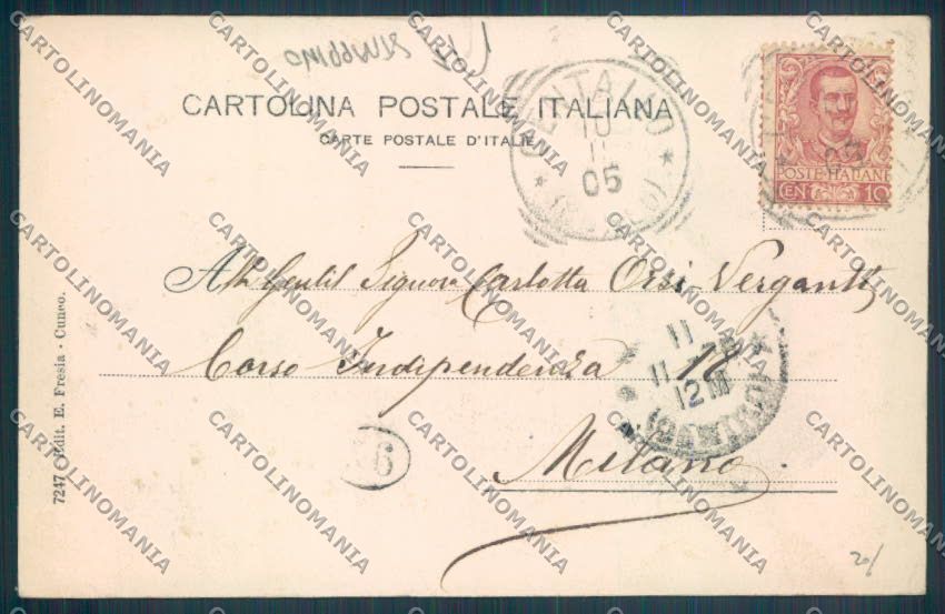 Cuneo Città STRAPPINO cartolina ZB1912 – retro