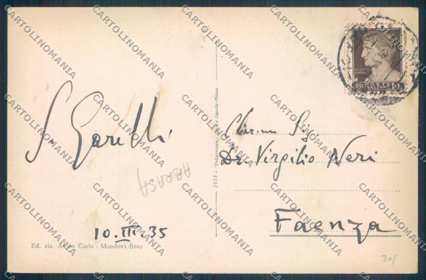 Cuneo Mondovì ABRASA cartolina ZB1978 – retro