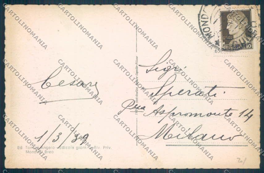 Cuneo Mondovì cartolina ZB1979 – retro