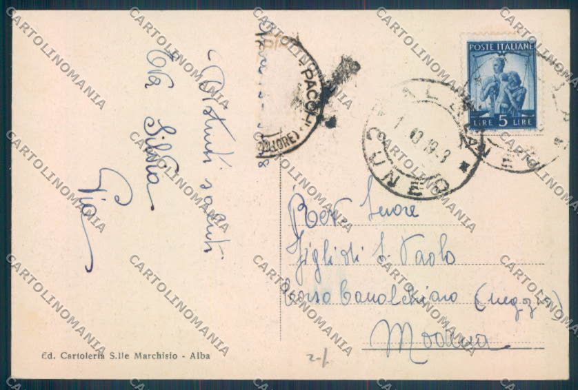 Cuneo Alba cartolina ZB2002 – retro