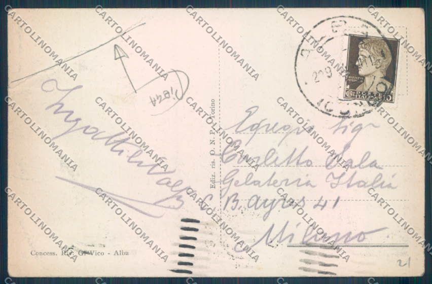 Cuneo Alba PIEGA cartolina ZB2011 – retro