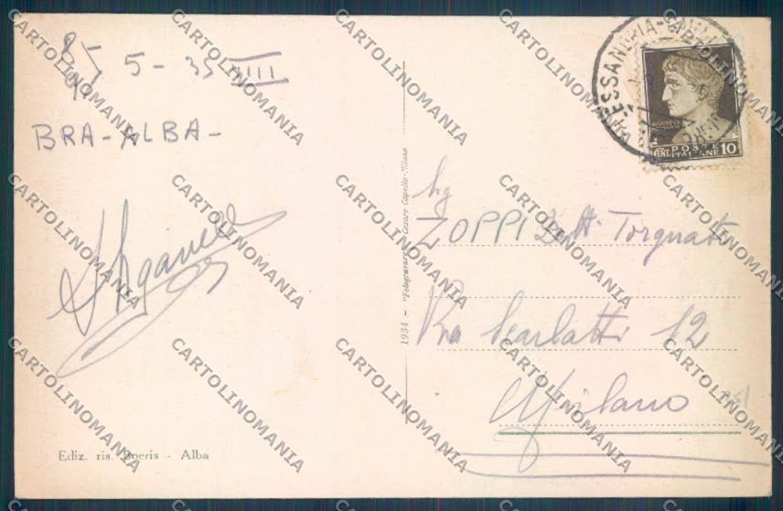 Cuneo Alba cartolina ZB2013 – retro