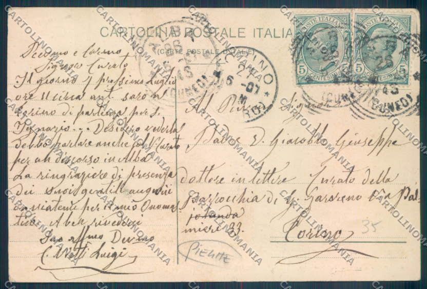 Cuneo Alba PIEGHE cartolina ZB2015 – retro
