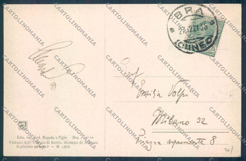 Cuneo Bra cartolina ZB2070 – retro