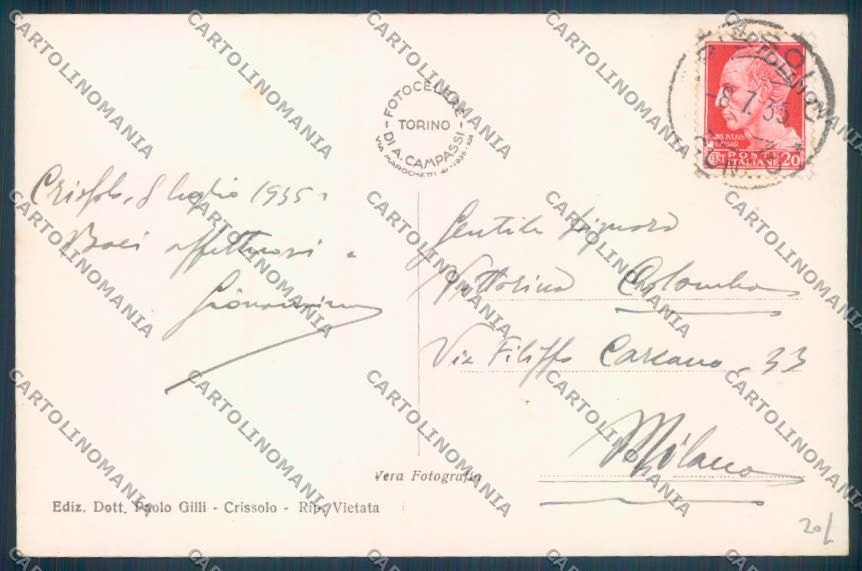 Cuneo Crissolo Foto cartolina ZB2140 – retro