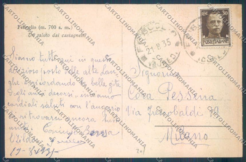 Cuneo Feisoglio cartolina ZB2167 – retro