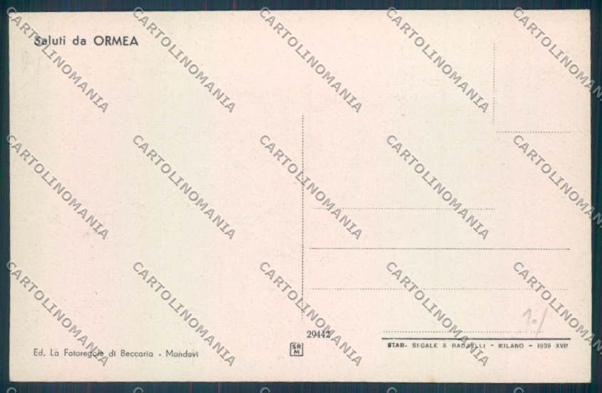 Cuneo Ormea cartolina ZB2240 – retro