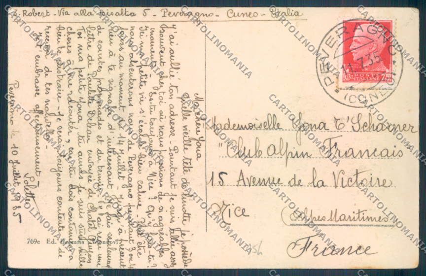 Cuneo Peveragno cartolina ZB2261 – retro