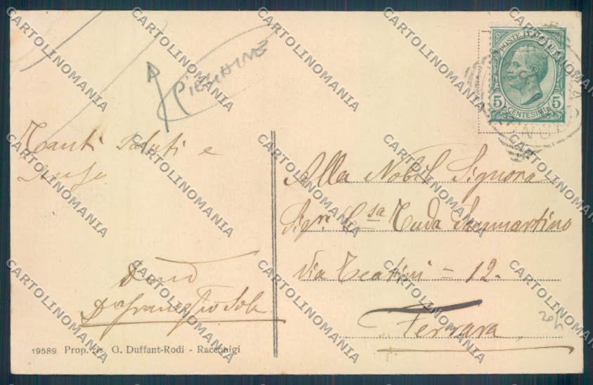 Cuneo Racconigi PIEGHINE cartolina ZB2304 – retro