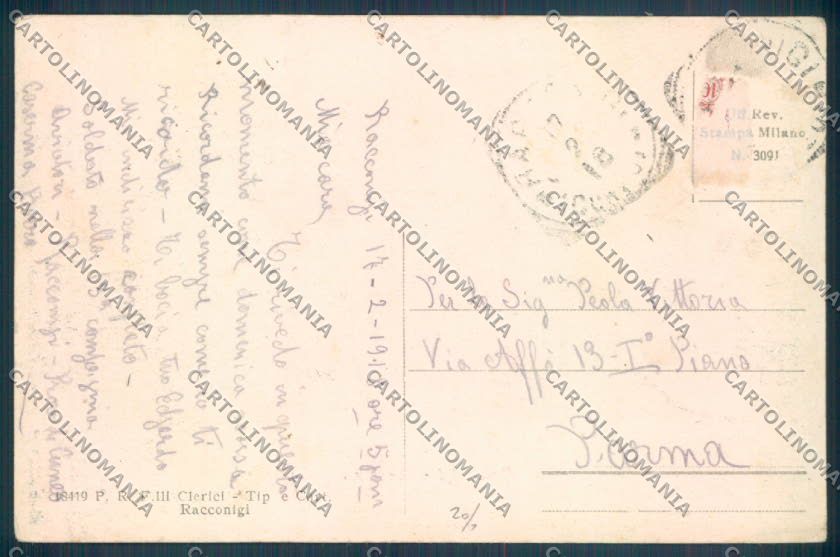 Cuneo Racconigi cartolina ZB2305 – retro