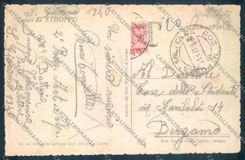 Cuneo Stroppo cartolina ZB2387 – retro