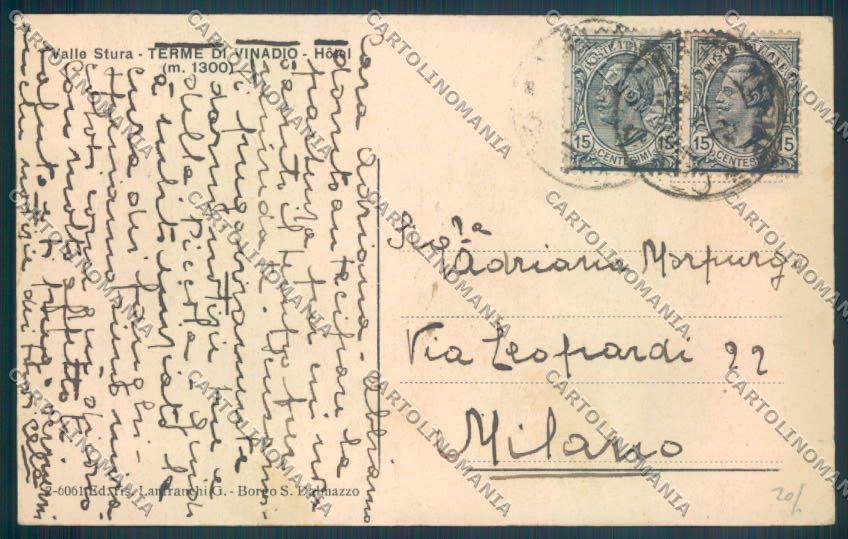 Cuneo Vinadio cartolina ZB2422 – retro