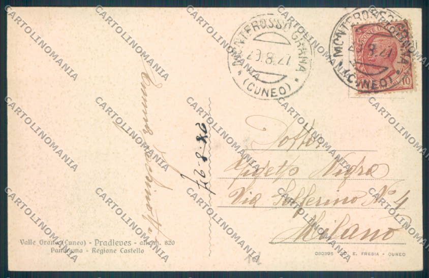 Cuneo Pradleves cartolina ZB2439 – retro