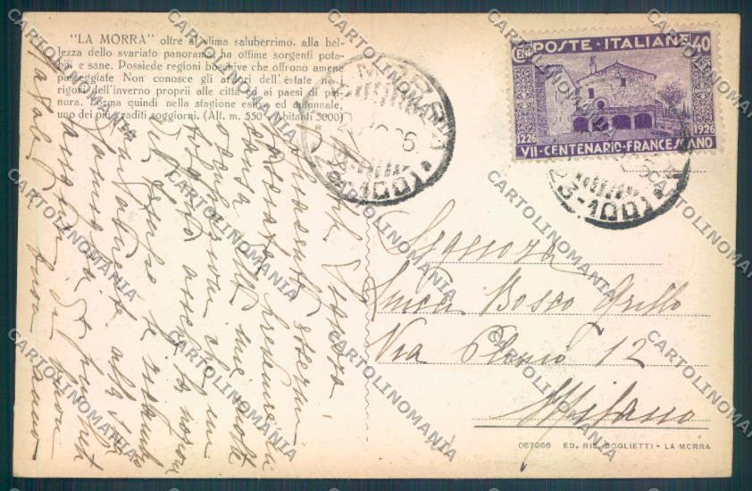 Cuneo La Morra cartolina ZB2465 – retro