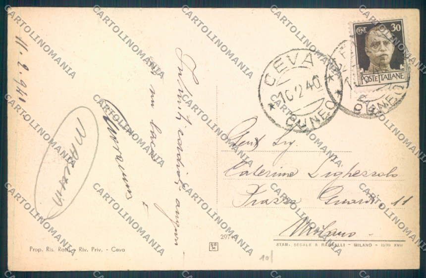 Cuneo Ceva MACCHIA cartolina ZB2470 – retro