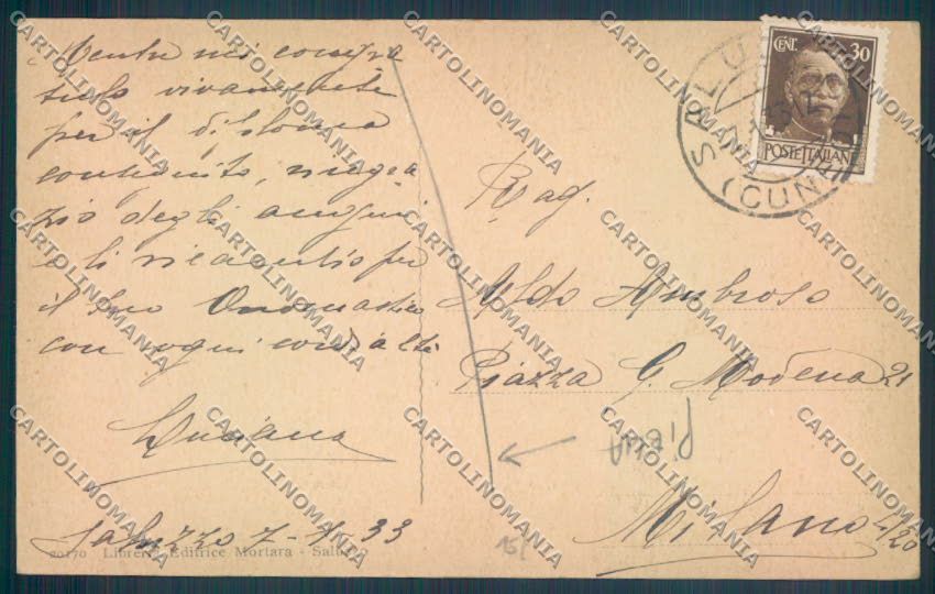 Cuneo Saluzzo PIEGA cartolina ZB2495 – retro