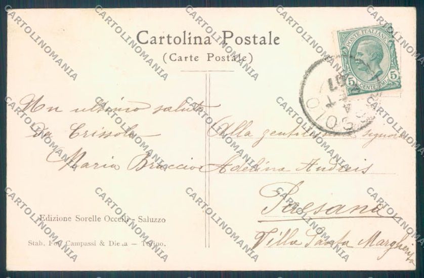 Cuneo Valle Po Nevicata Piano Re cartolina ZB2631 – retro