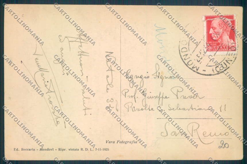Cuneo Mondovì Foto cartolina ZB2674 – retro
