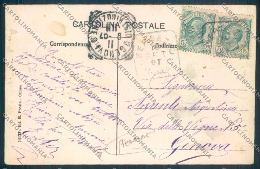 Cuneo Bersezio PIEGHINE cartolina ZB2679 – retro