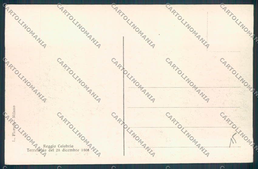Reggio Calabria Città Terremoto cartolina ZB2727 – retro