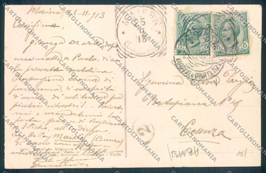 Cosenza Paola ABRASA cartolina ZB2767 – retro