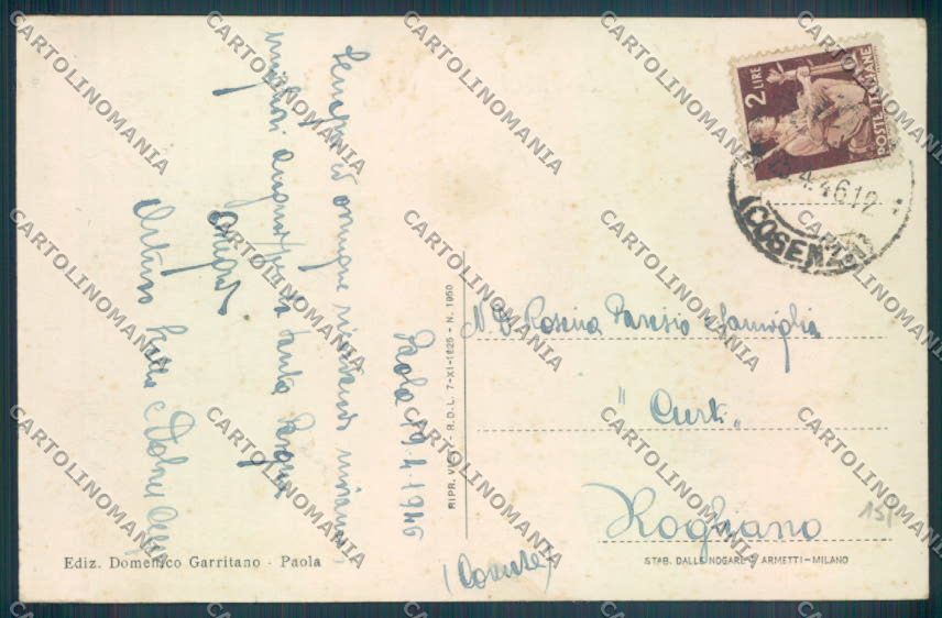 Cosenza Paola cartolina ZB2768 – retro