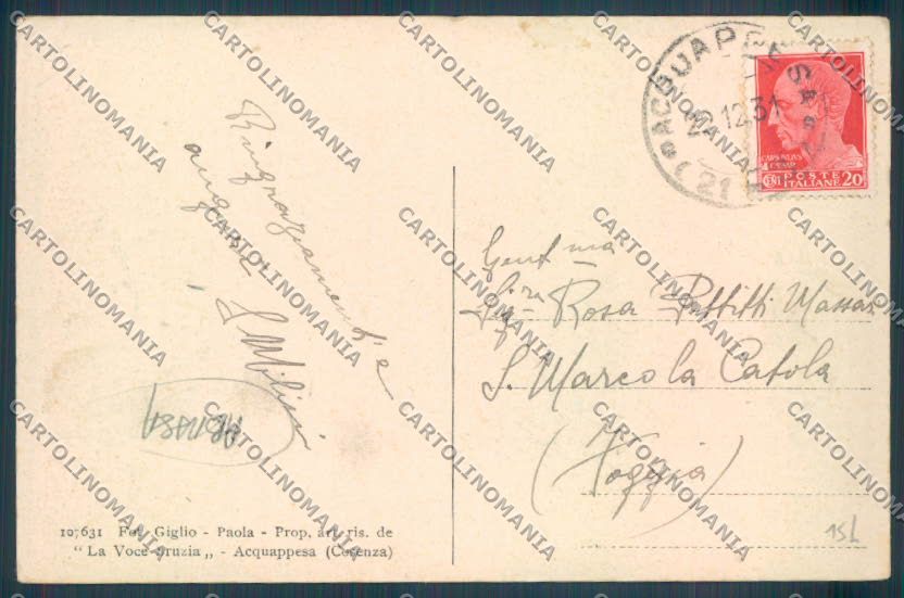 Cosenza Guardia Piemontese ABRASA cartolina ZB2774 – retro