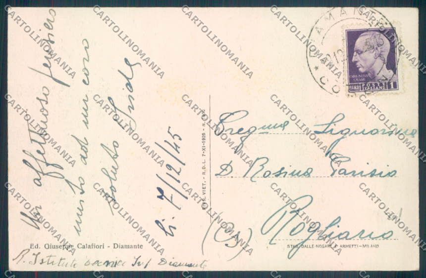 Cosenza Diamante cartolina ZB2796 – retro
