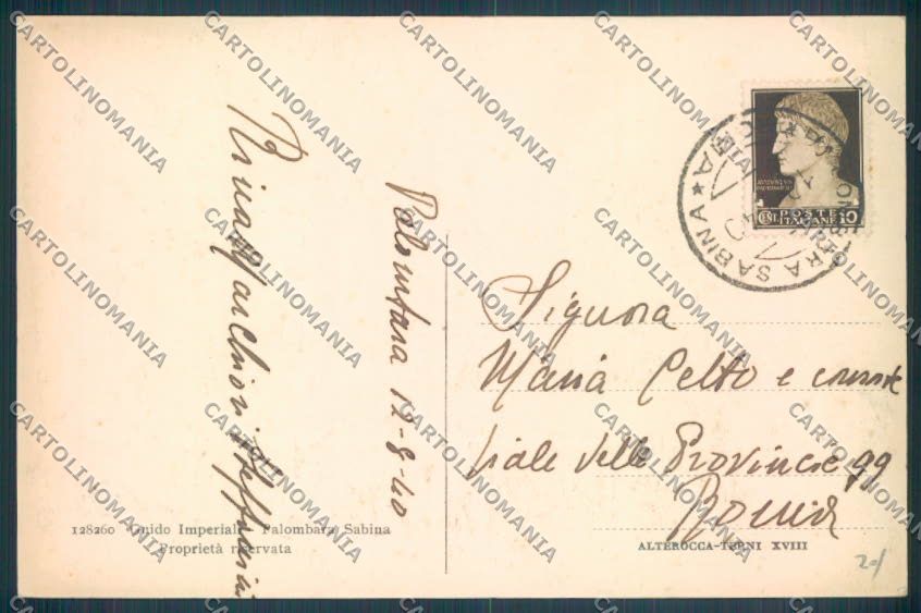 Roma Palombara Sabina cartolina ZB3027 – retro