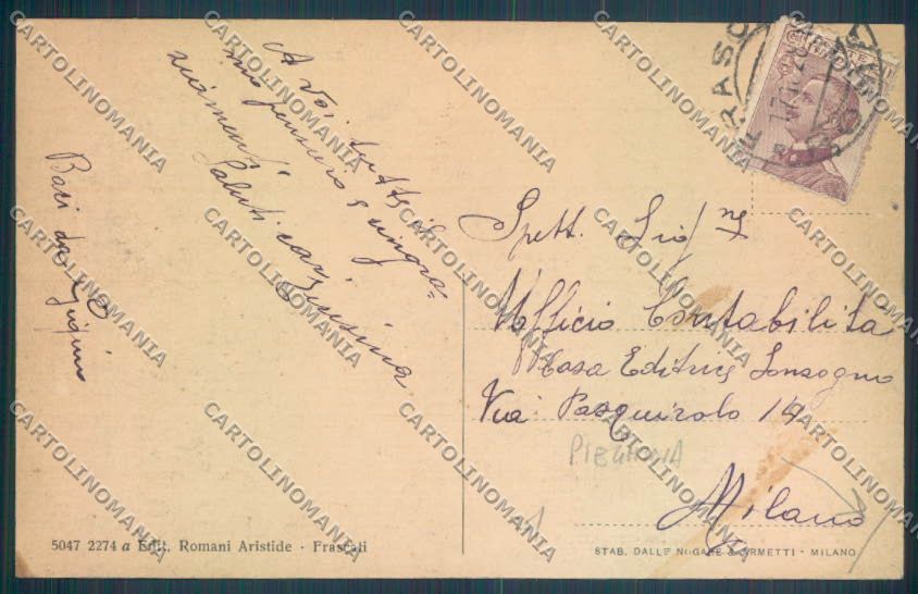 Roma Frascati PIEGHINA cartolina ZB3047 – retro