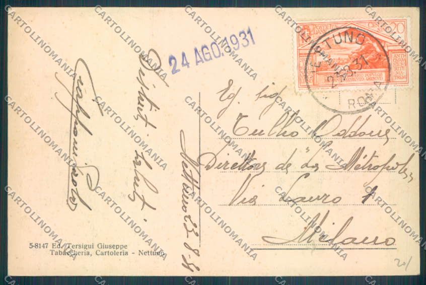 Roma Nettuno cartolina ZB3107 – retro