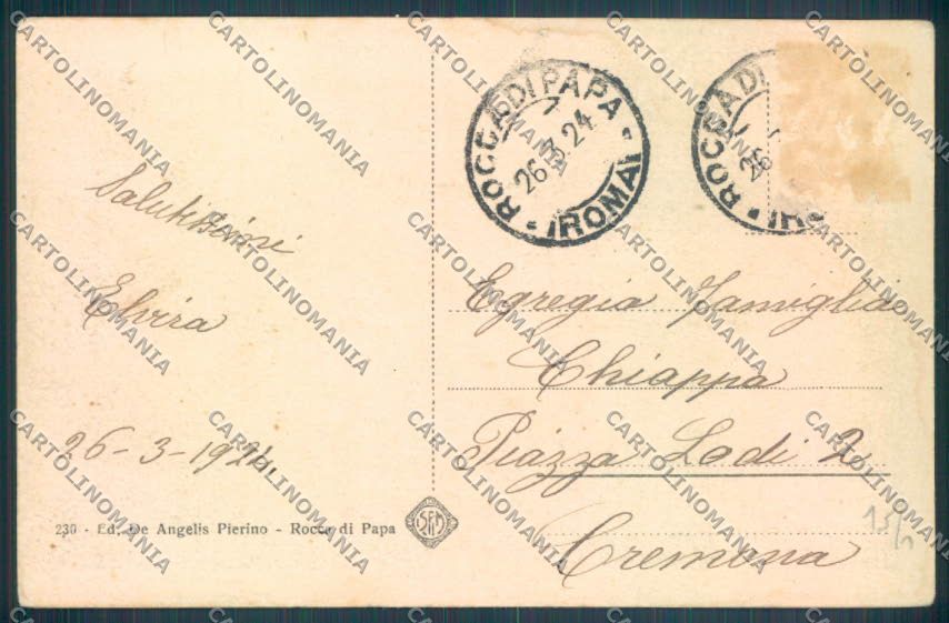 Roma Rocca di Papa cartolina ZB3176 – retro