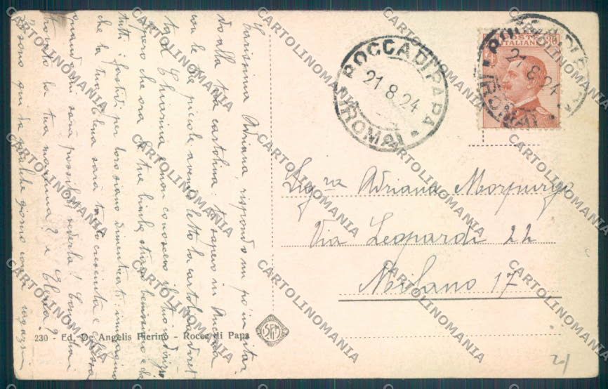Roma Rocca di Papa cartolina ZB3177 – retro