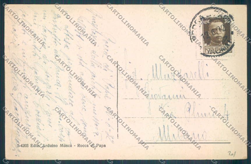 Roma Rocca di Papa cartolina ZB3183 – retro