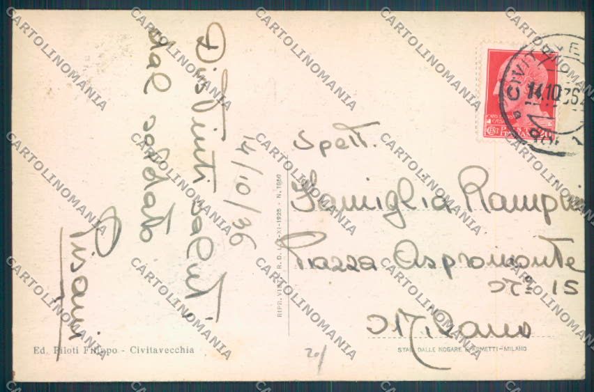 Roma Civitavecchia cartolina ZB3199 – retro
