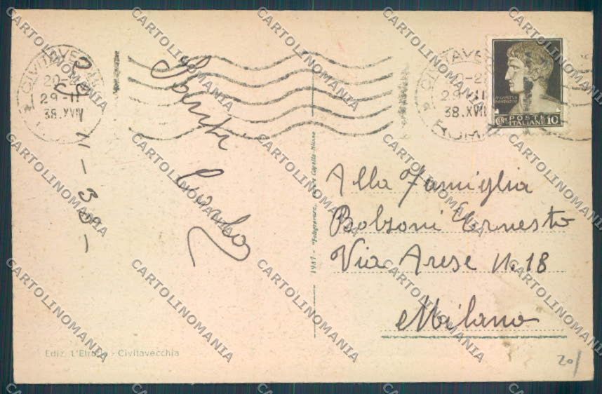 Roma Civitavecchia cartolina ZB3200 – retro
