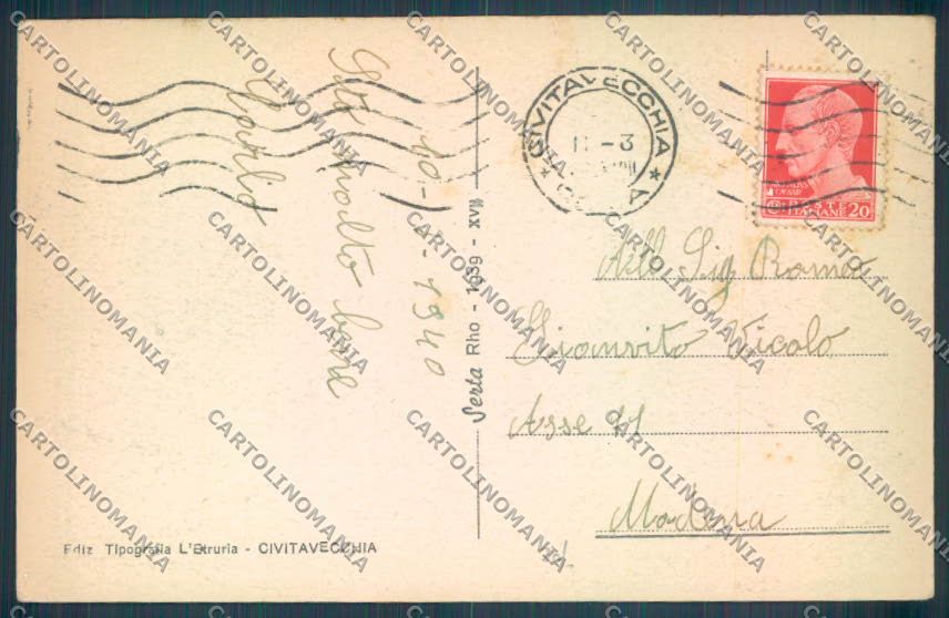 Roma Civitavecchia Nave Sardegna cartolina ZB3202 – retro