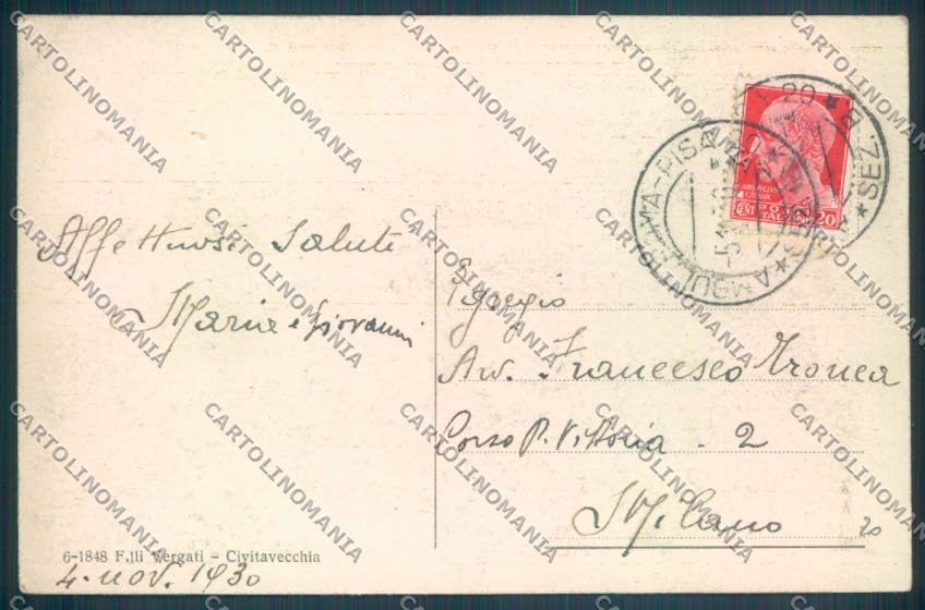 Roma Civitavecchia Circolo Ufficiali Militari cartolina ZB3208 – retro