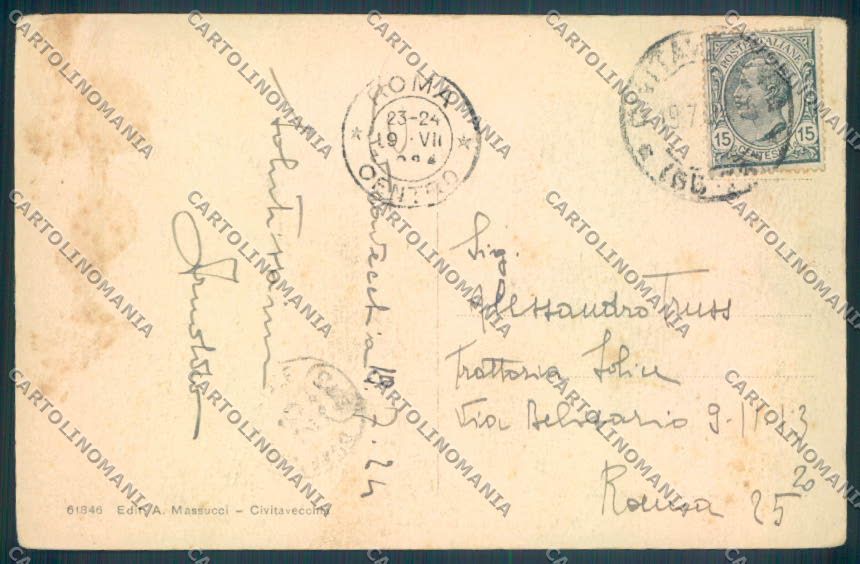 Roma Civitavecchia Nave Sardegna cartolina ZB3210 – retro