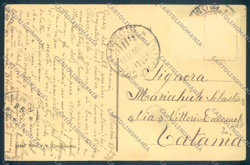 Roma Civitavecchia ABRASA cartolina ZB3213 – retro