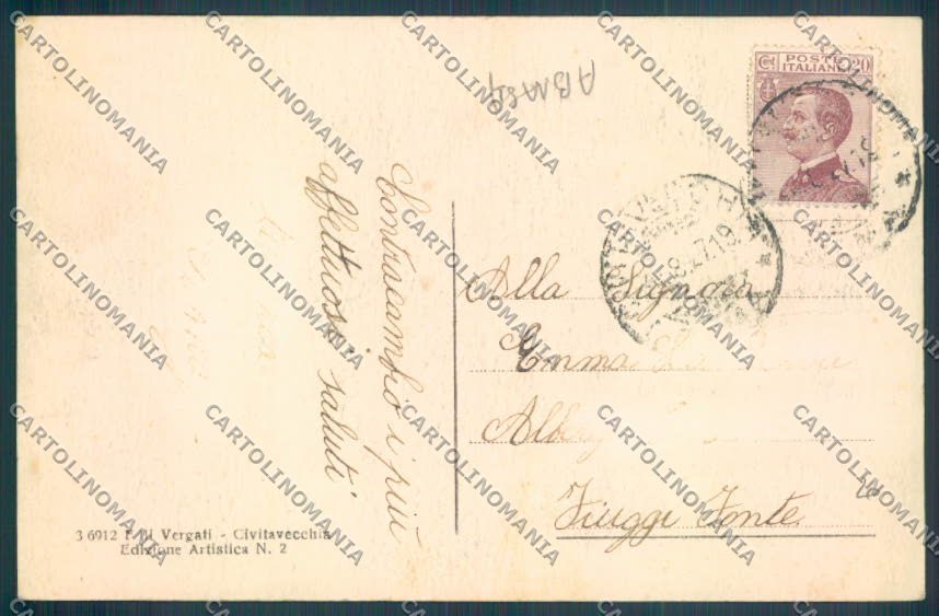 Roma Civitavecchia Chiaro di luna ABRASA cartolina ZB3223 – retro
