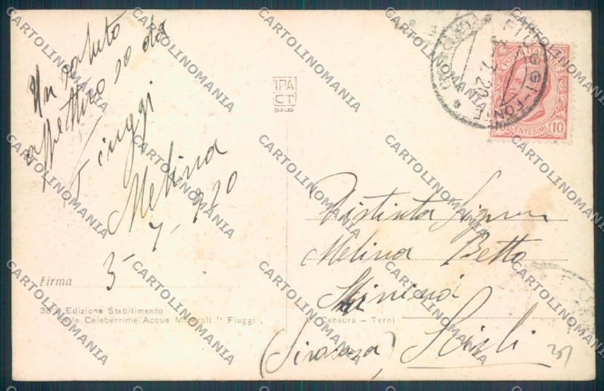 Frosinone Fiuggi cartolina ZB3278 – retro