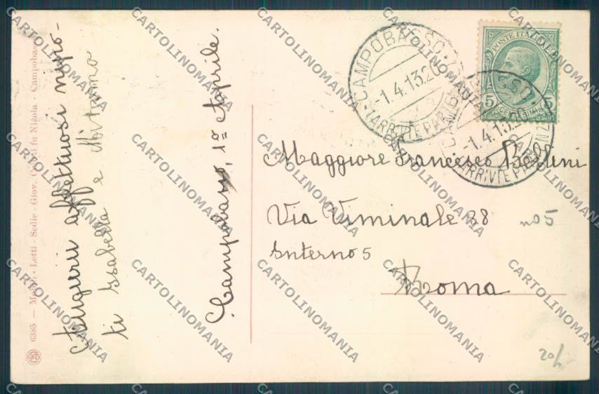 Campobasso Città Caserma cartolina ZB3289 – retro